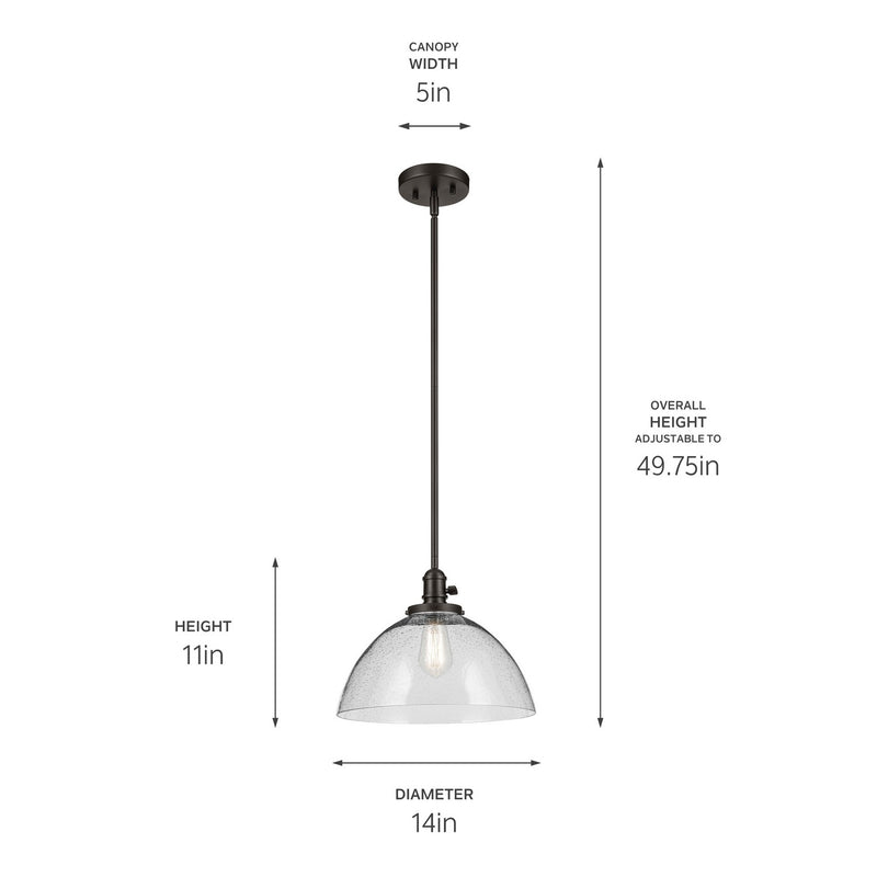 Kichler 43912OZ One Light Pendant, Olde Bronze (2)