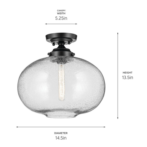 Kichler 43913BK One Light Semi Flush Mount, Black (2)