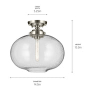 Kichler 43913NI One Light Semi Flush Mount, Brushed Nickel (2)