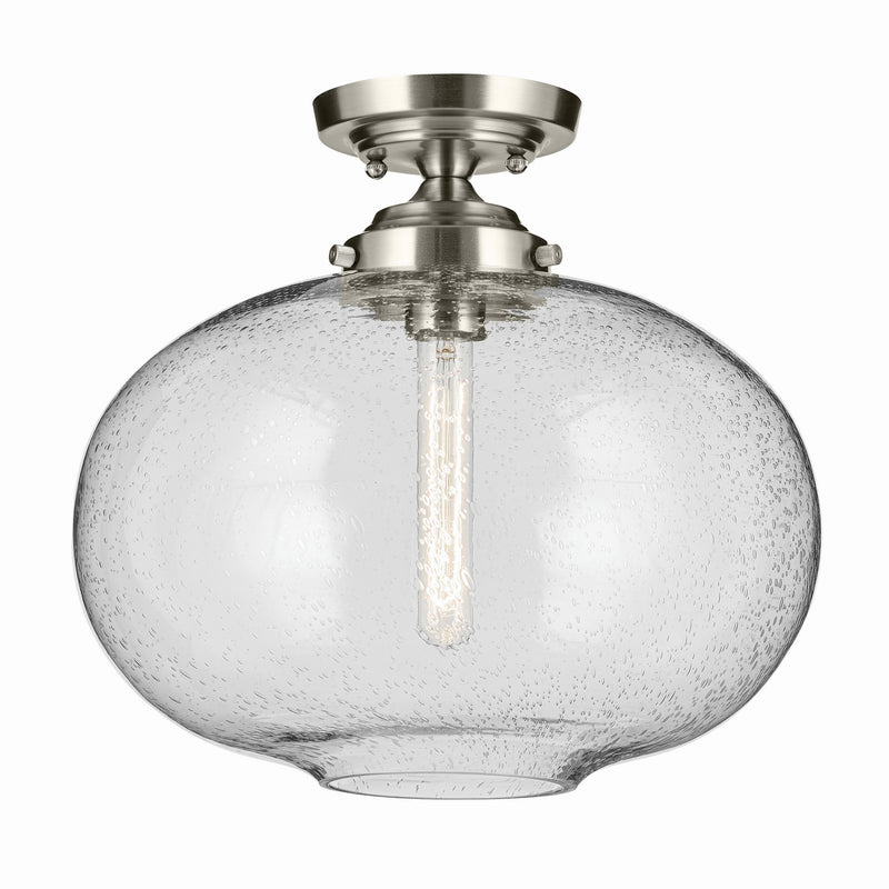 Kichler 43913NI One Light Semi Flush Mount, Brushed Nickel