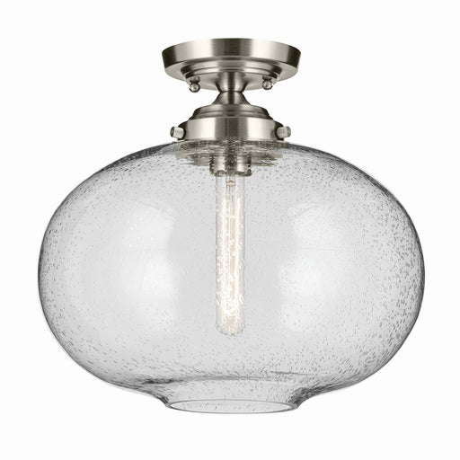 Kichler 43913NI One Light Semi Flush Mount, Brushed Nickel