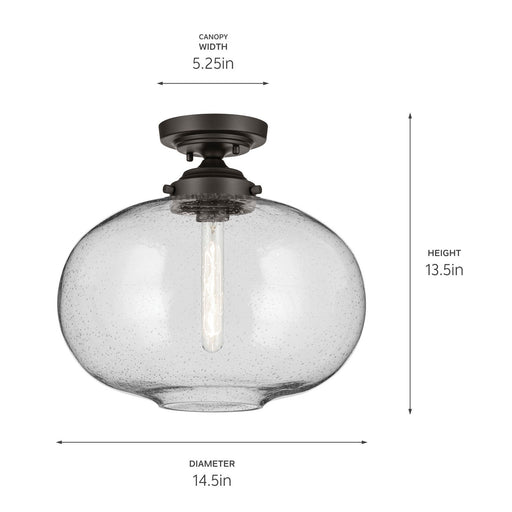 Kichler 43913OZ One Light Semi Flush Mount, Olde Bronze (2)