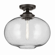 Kichler 43913OZ One Light Semi Flush Mount, Olde Bronze