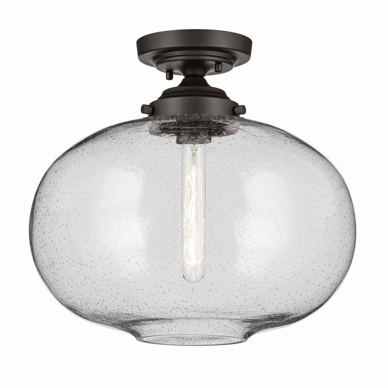 Kichler 43913OZ One Light Semi Flush Mount, Olde Bronze