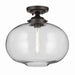 Kichler 43913OZ One Light Semi Flush Mount, Olde Bronze