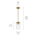 Kichler 43996NBR One Light Mini Pendant, Natural Brass (3)