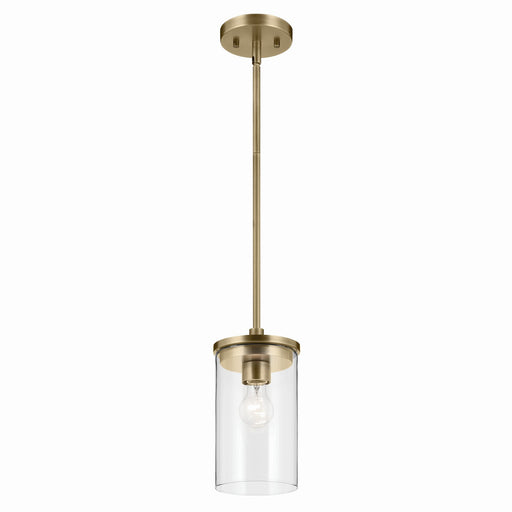 Kichler 43996NBR One Light Mini Pendant, Natural Brass