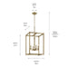 Kichler 43998NBR Four Light Foyer Pendant, Natural Brass (2)