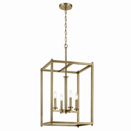 Kichler 43998NBR Four Light Foyer Pendant, Natural Brass
