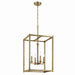 Kichler 43998NBR Four Light Foyer Pendant, Natural Brass