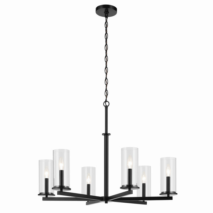 Kichler 44013BK Six Light Chandelier, Black