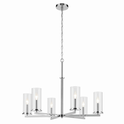 Kichler 44013CH Six Light Chandelier, Chrome