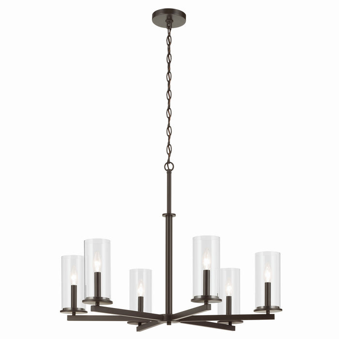 Kichler 44013OZ Six Light Chandelier, Olde Bronze