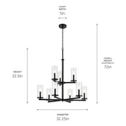 Kichler 44014BK Nine Light Chandelier, Black (2)