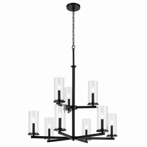 Kichler 44014BK Nine Light Chandelier, Black
