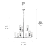 Kichler 44014CH Nine Light Chandelier, Chrome (2)