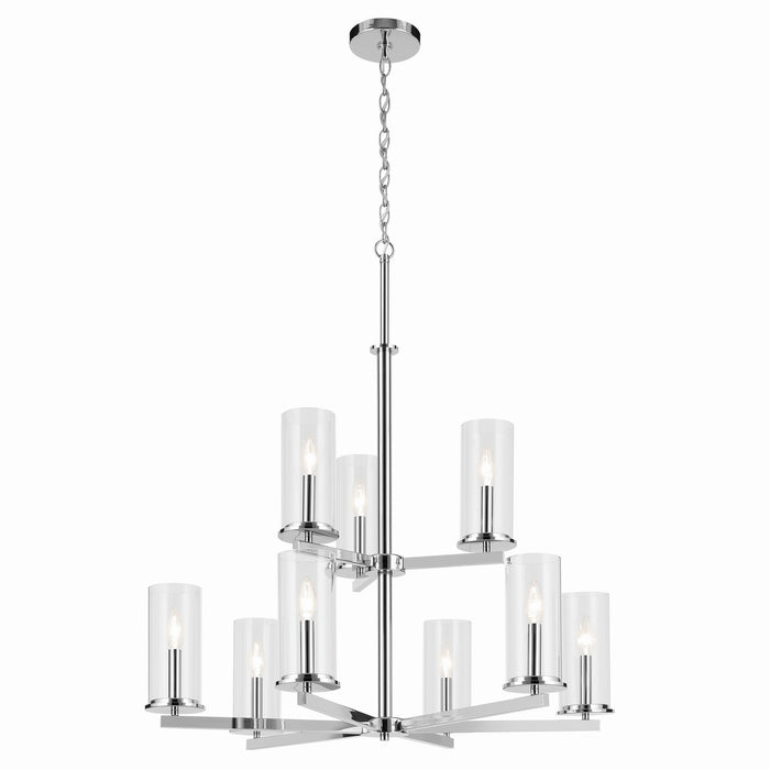 Kichler 44014CH Nine Light Chandelier, Chrome
