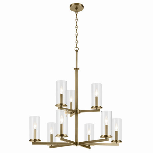 Kichler 44014NBR Nine Light Chandelier, Natural Brass