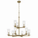 Kichler 44014NBR Nine Light Chandelier, Natural Brass