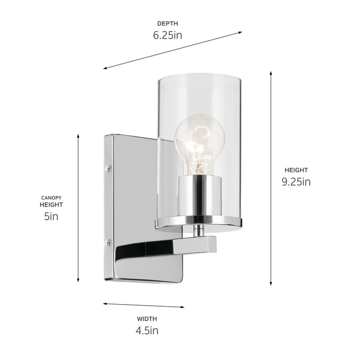 Kichler 45495CHCLR One Light Wall Sconce, Chrome (3)