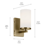 Kichler 45495NBR One Light Wall Sconce, Natural Brass (2)