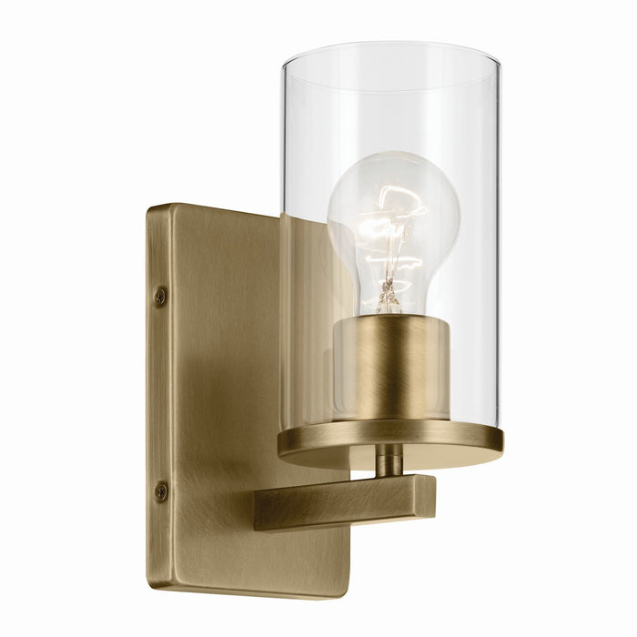 Kichler 45495NBRCLR One Light Wall Sconce, Natural Brass