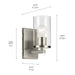 Kichler 45495NICLR One Light Wall Sconce, Brushed Nickel (3)