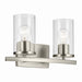 Kichler 45496NICLR Two Light Bath, Brushed Nickel