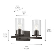 Kichler 45496OZCLR Two Light Bath, Olde Bronze (3)