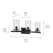 Kichler 45497BKCLR Three Light Bath, Black (2)
