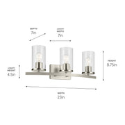 Kichler 45497NICLR Three Light Bath, Brushed Nickel (3)