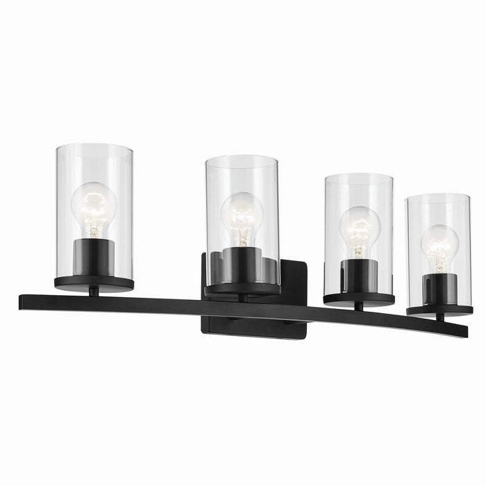 Kichler 45498BKCLR Four Light Bath, Black