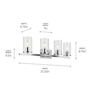 Kichler 45498CHCLR Four Light Bath, Chrome (3)