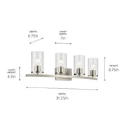 Kichler 45498NICLR Four Light Bath, Brushed Nickel (3)
