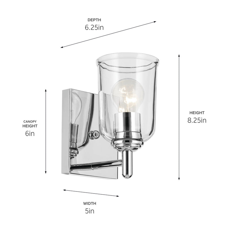 Kichler 45572CHCLR One Light Wall Sconce, Chrome (3)