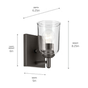Kichler 45572OZCLR One Light Wall Sconce, Olde Bronze (3)