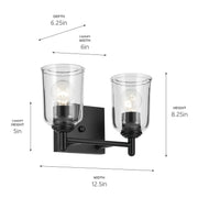 Kichler 45573BKCLR Two Light Bath, Black (3)
