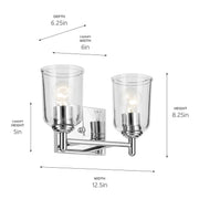 Kichler 45573CHCLR Two Light Bath, Chrome (3)