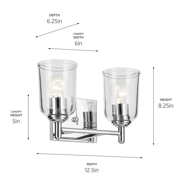 Kichler 45573CHCLR Two Light Bath, Chrome (3)