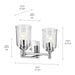 Kichler 45573CHCLR Two Light Bath, Chrome (3)