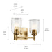 Kichler 45573NBRCLR Two Light Bath, Natural Brass (3)