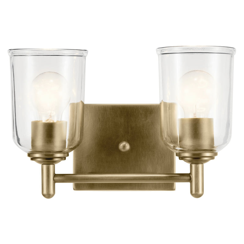 Kichler 45573NBRCLR Two Light Bath, Natural Brass (4)