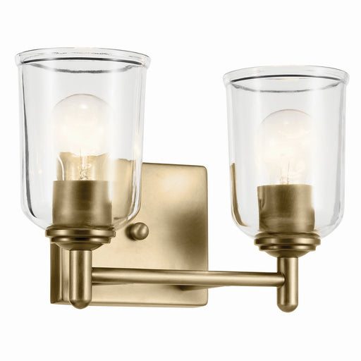 Kichler 45573NBRCLR Two Light Bath, Natural Brass
