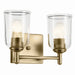 Kichler 45573NBRCLR Two Light Bath, Natural Brass