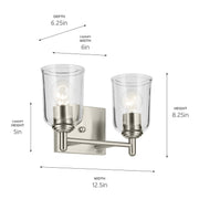 Kichler 45573NICLR Two Light Bath, Brushed Nickel (3)