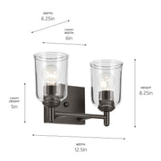 Kichler 45573OZCLR Two Light Bath, Olde Bronze (3)