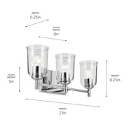 Kichler 45574CHCLR Three Light Bath, Chrome (3)