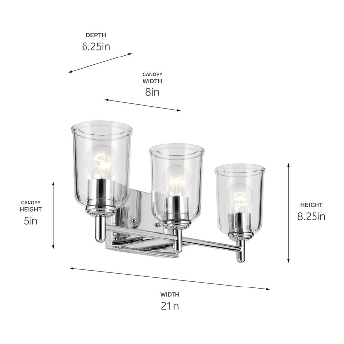 Kichler 45574CHCLR Three Light Bath, Chrome (3)