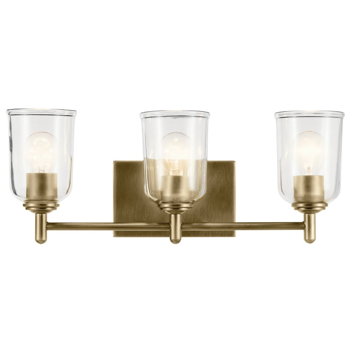 Kichler 45574NBRCLR Three Light Bath, Natural Brass (4)