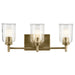 Kichler 45574NBRCLR Three Light Bath, Natural Brass (4)